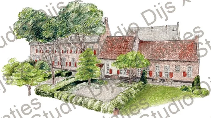 Trouwlocatie Marienhof, illustratie Studio Dijs x Leintjes