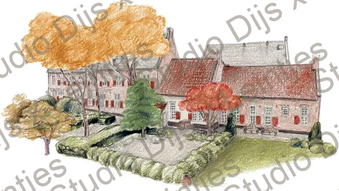 Trouwlocatie Marienhof, illustratie Studio Dijs x Leintjes