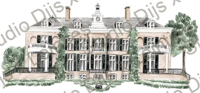 Trouwlocatie Rhederoord, illustratie Studio Dijs x Leintjes