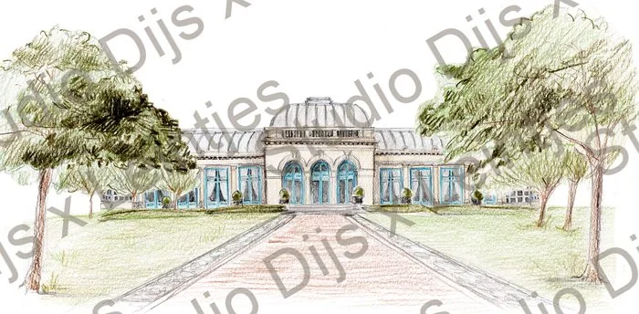 Trouwlocatie Elswout, illustratie Studio Dijs x Leintjes