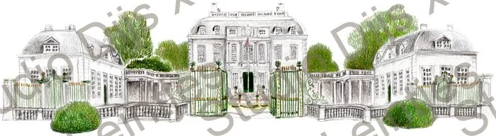 Trouwlocatie Huis de Voorst, illustratie Studio Dijs x Leintjes