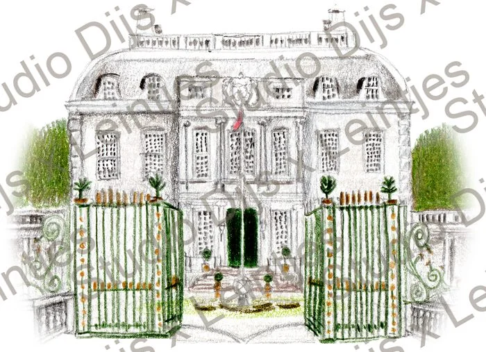 Trouwlocatie Huis de Voorst, illustratie Studio Dijs x Leintjes