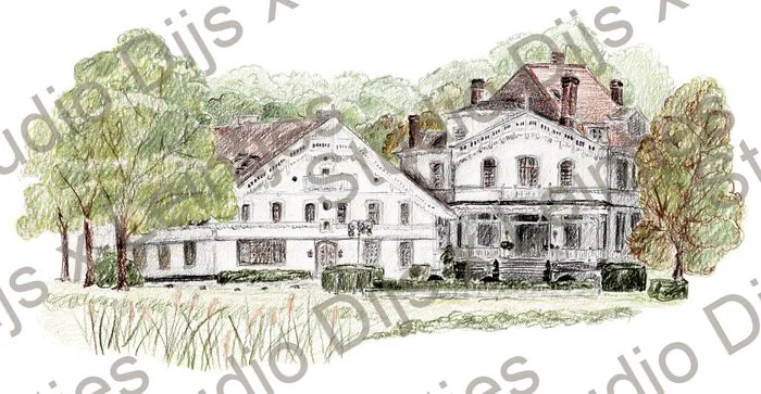 Trouwlocatie Landgoed Altenbroek, illustratie Studio Dijs x Leintjes