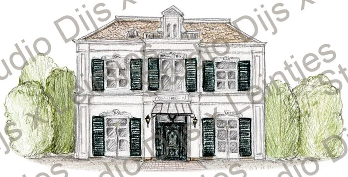 Trouwlocatie Landgoed Brakkesteyn Huis, illustratie Studio Dijs x Leintjes