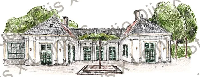 Trouwlocatie Landgoed Groenendaal, illustratie Studio Dijs x Leintjes