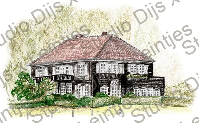 Trouwlocatie Landgoed het Hakenberg, illustratie Studio Dijs x Leintjes