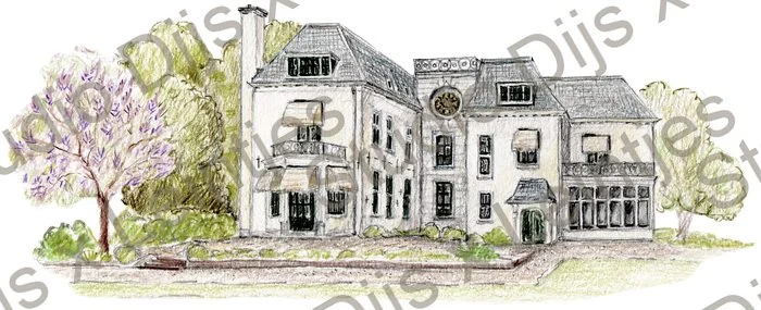 Trouwlocatie Landgoed ter Werve, illustratie Studio Dijs x Leintjes