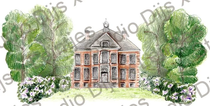 Trouwlocatie Sparrendaal Bomen, illustratie Studio Dijs x Leintjes