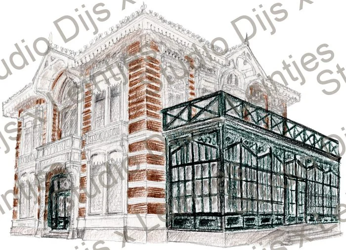 Trouwlocatie Villa Clementine, illustratie Studio Dijs x Leintjes