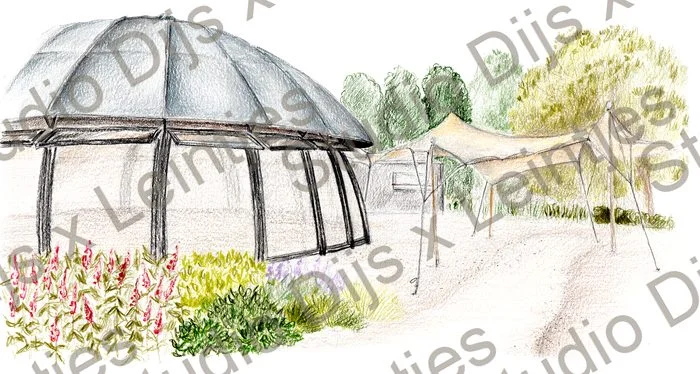 Trouwlocatie Abel, illustratie Studio Dijs x Leintjes