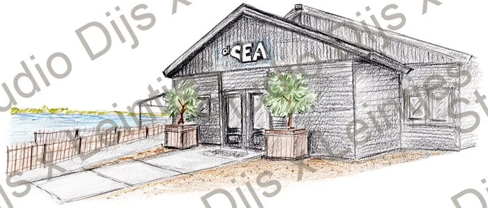 Trouwlocatie At Sea, illustratie Studio Dijs x Leintjes