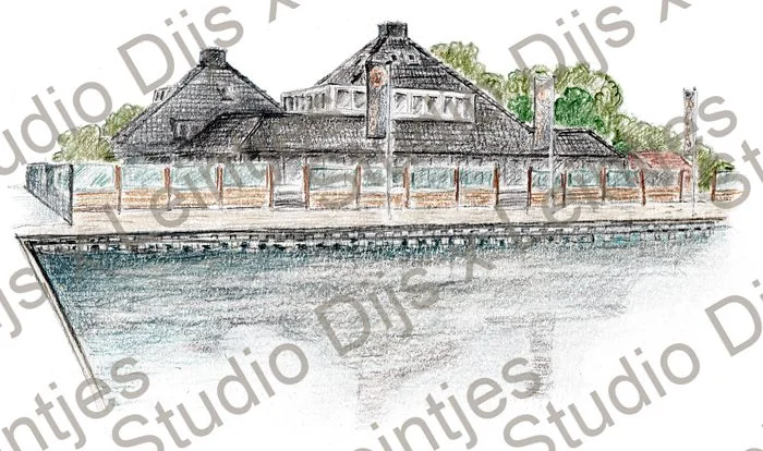 Trouwlocatie Beachclub Sneek, illustratie Studio Dijs x Leintjes