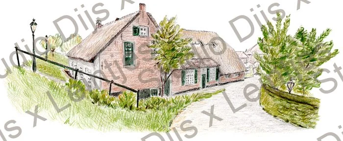 Trouwlocatie De Lingenhoeve, illustratie Studio Dijs x Leintjes
