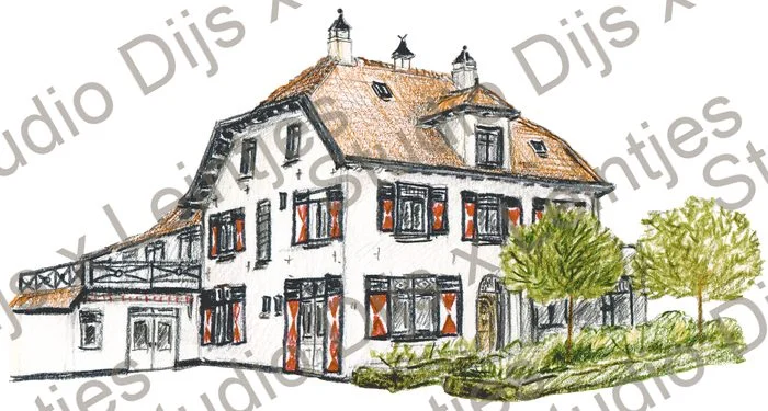 Trouwlocatie Duikenburg, illustratie Studio Dijs x Leintjes