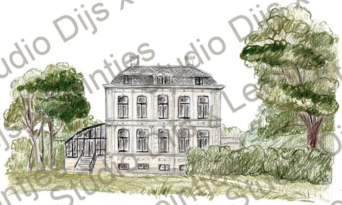 Trouwlocatie Flora Batava, illustratie Studio Dijs x Leintjes