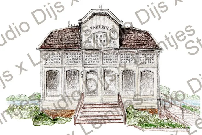 Trouwlocatie Paalkoepel, illustratie Studio Dijs x Leintjes