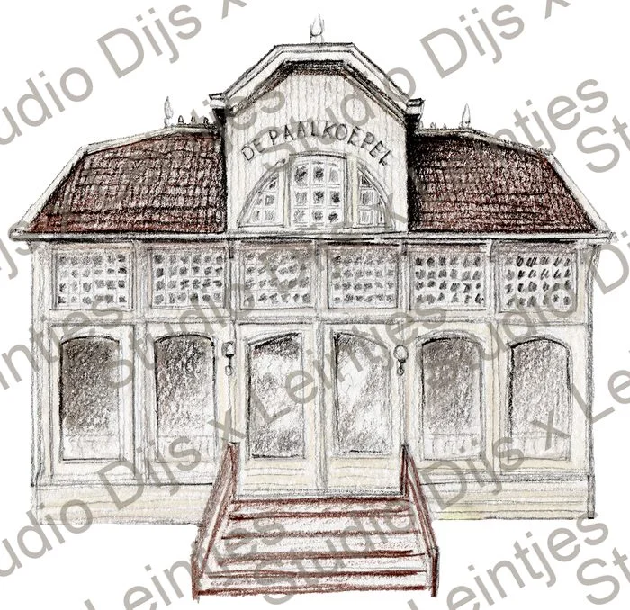 Trouwlocatie Paalkoepel, illustratie Studio Dijs x Leintjes