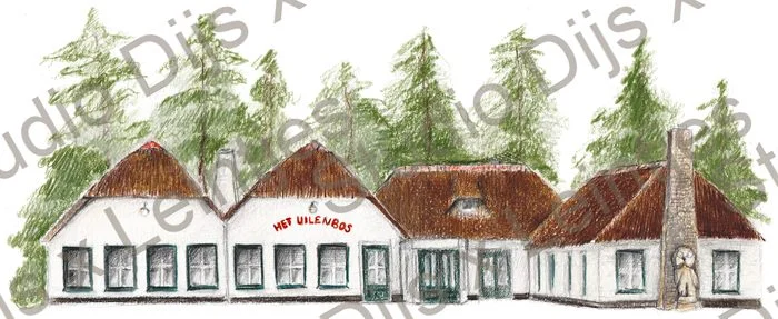 Trouwlocatie Uilenbos, illustratie Studio Dijs x Leintjes