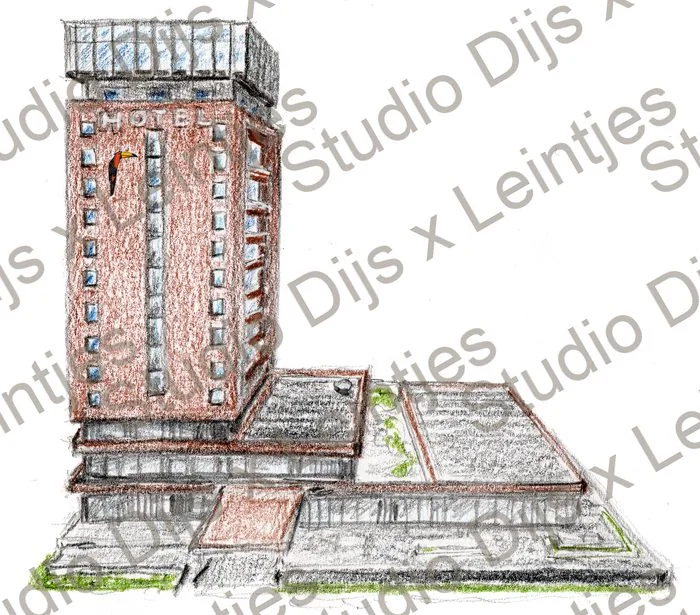 Trouwlocatie Van de Valk Schiedam, illustratie Studio Dijs x Leintjes